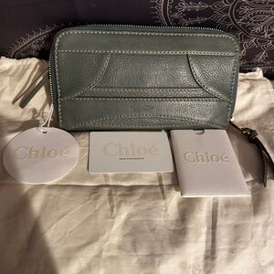 Chloe Portefeuille Eucalyptus Leather Wallet